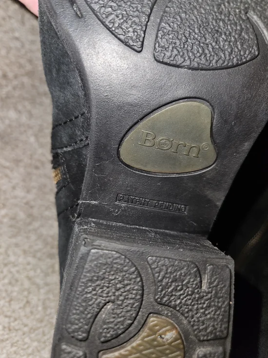 Born Black Suede Knee-High Dual Zip Heeled Boots Size 8 - Picture 10 of 15